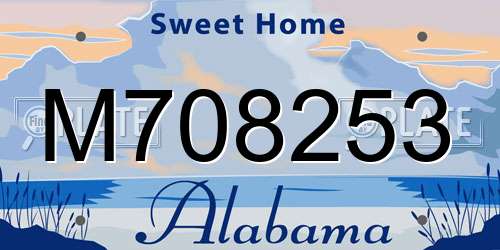M708253 Alabama License Plate