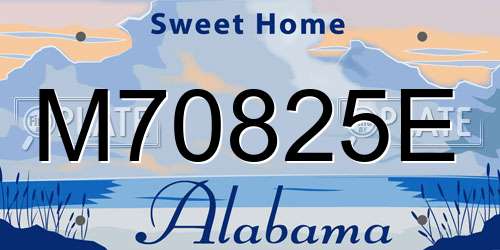 M70825E Alabama License Plate
