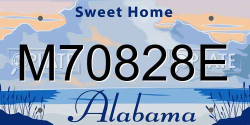 M70828E Alabama License Plate