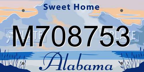 M708753 Alabama License Plate