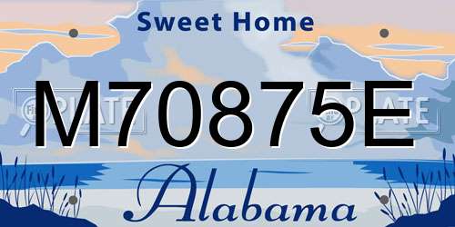 M70875E Alabama License Plate