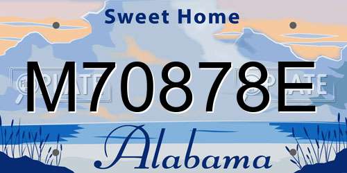 M70878E Alabama License Plate
