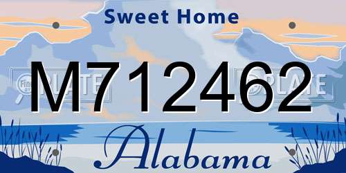 M712462 Alabama License Plate