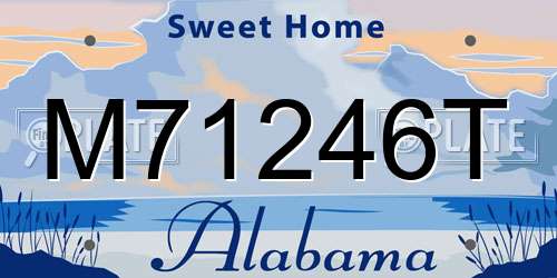 M71246T Alabama License Plate