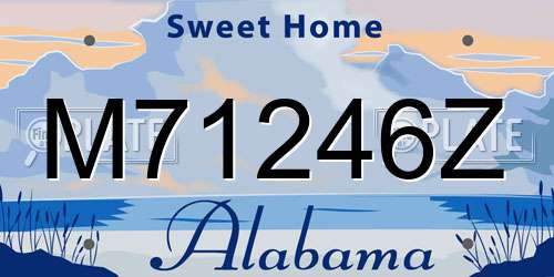 M71246Z Alabama License Plate