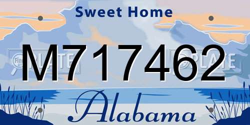 M717462 Alabama License Plate
