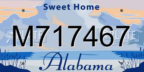 M717467 Alabama License Plate
