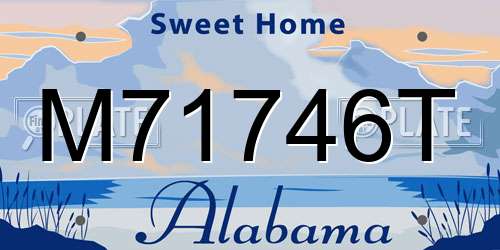 M71746T Alabama License Plate