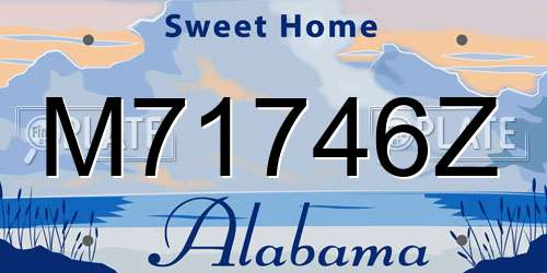 M71746Z Alabama License Plate