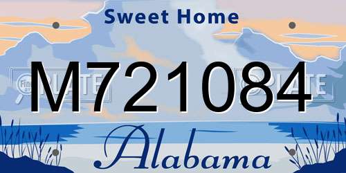 M721084 Alabama License Plate