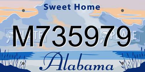 M735979 Alabama License Plate