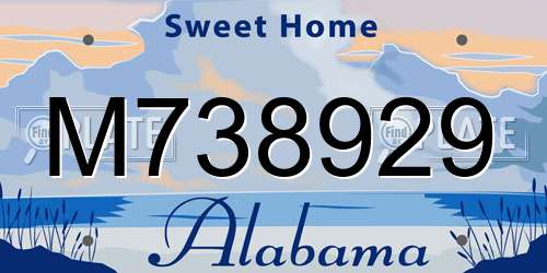 M738929 Alabama License Plate