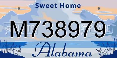 M738979 Alabama License Plate