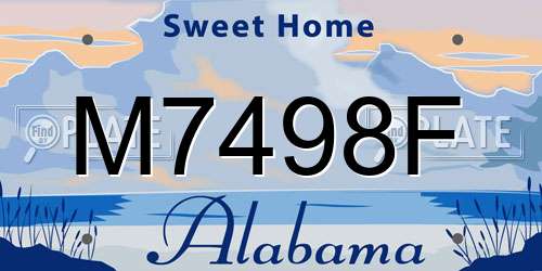 M7498F Alabama License Plate