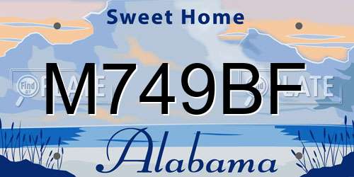 M749BF Alabama License Plate