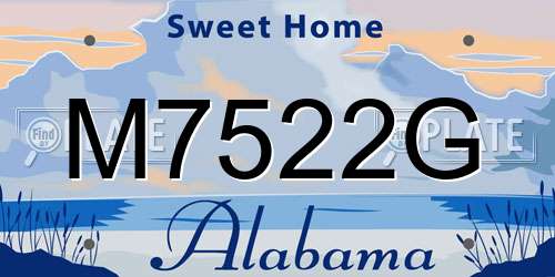 M7522G Alabama License Plate