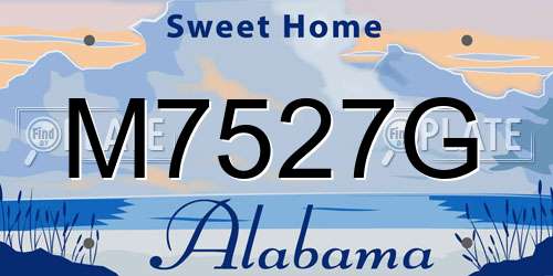 M7527G Alabama License Plate
