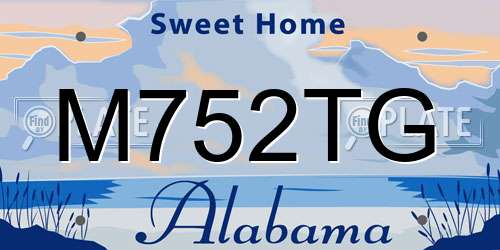 M752TG Alabama License Plate