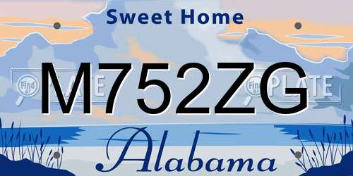 M752ZG Alabama License Plate