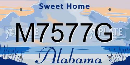 M7577G Alabama License Plate