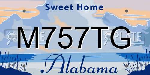 M757TG Alabama License Plate