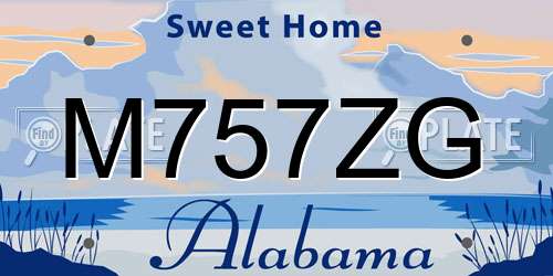 M757ZG Alabama License Plate