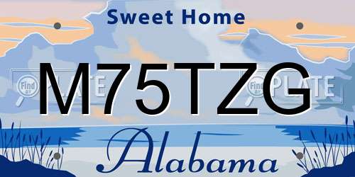 M75TZG Alabama License Plate