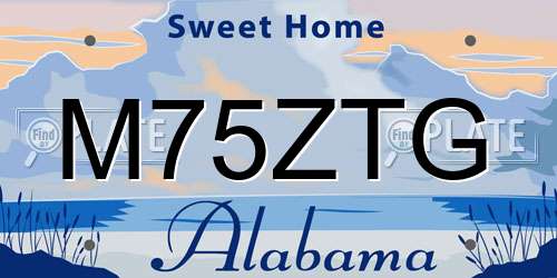 M75ZTG Alabama License Plate