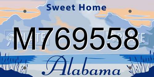 M769558 Alabama License Plate