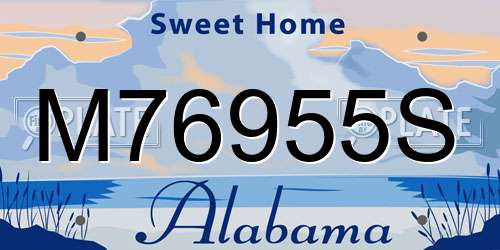M76955S Alabama License Plate