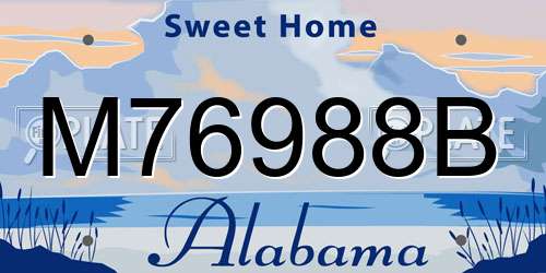 M76988B Alabama License Plate