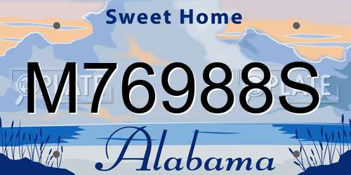 M76988S Alabama License Plate
