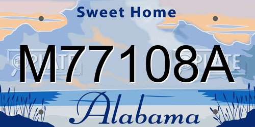 M77108A Alabama License Plate