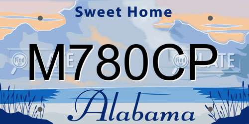 M780CP Alabama License Plate