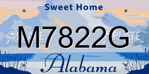 M7822G Alabama License Plate
