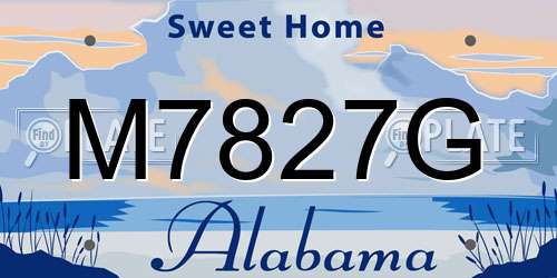 M7827G Alabama License Plate