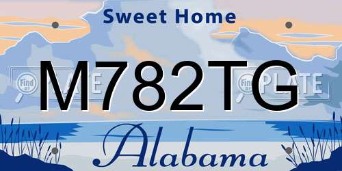 M782TG Alabama License Plate