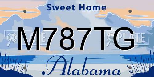 M787TG Alabama License Plate