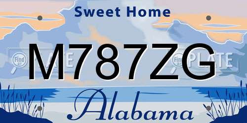 M787ZG Alabama License Plate