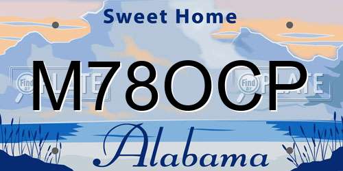 M78OCP Alabama License Plate