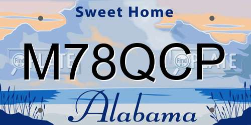 M78QCP Alabama License Plate