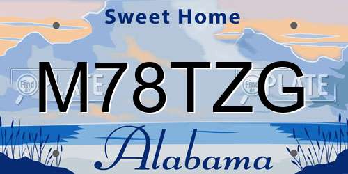 M78TZG Alabama License Plate