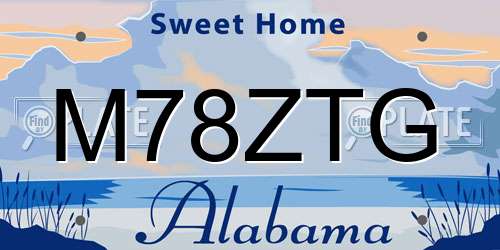 M78ZTG Alabama License Plate