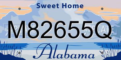 M82655Q Alabama License Plate