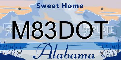 M83DOT Alabama License Plate