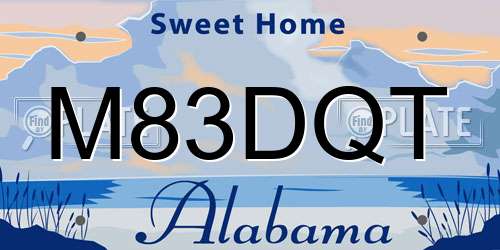 M83DQT Alabama License Plate