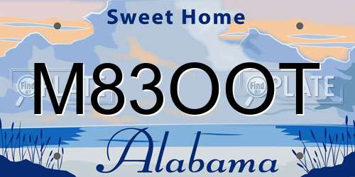 M83OOT Alabama License Plate