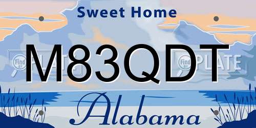 M83QDT Alabama License Plate