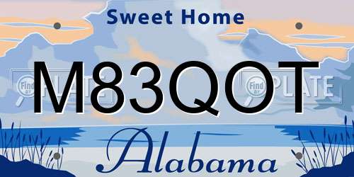 M83QOT Alabama License Plate