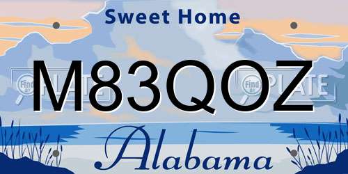 M83QOZ Alabama License Plate